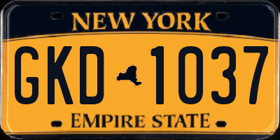 NY license plate GKD1037