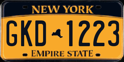NY license plate GKD1223