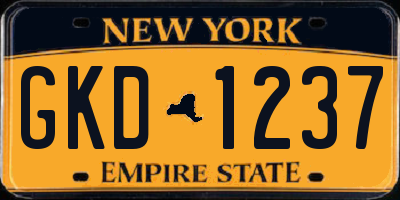 NY license plate GKD1237