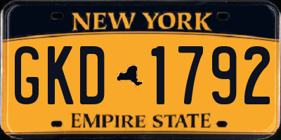 NY license plate GKD1792