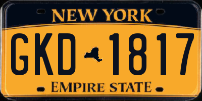 NY license plate GKD1817