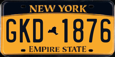 NY license plate GKD1876