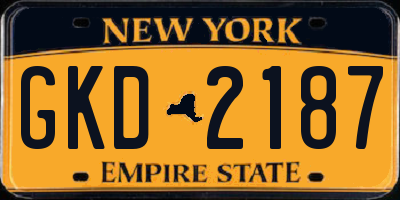 NY license plate GKD2187