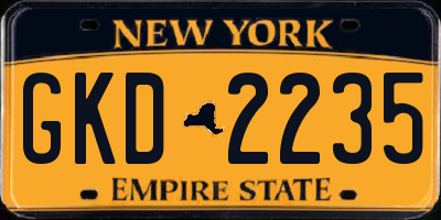 NY license plate GKD2235
