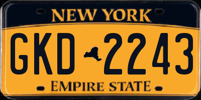 NY license plate GKD2243