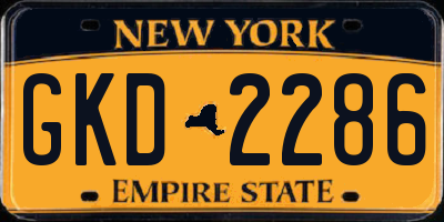 NY license plate GKD2286