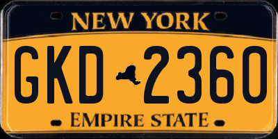 NY license plate GKD2360
