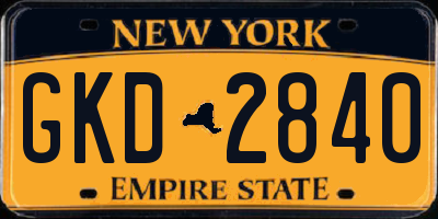 NY license plate GKD2840