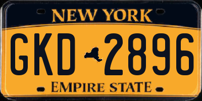 NY license plate GKD2896