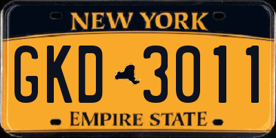 NY license plate GKD3011