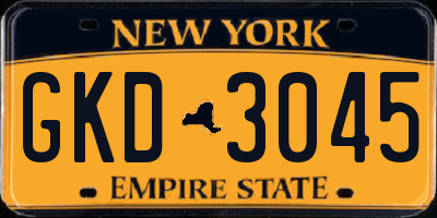 NY license plate GKD3045