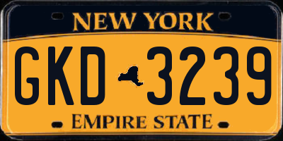 NY license plate GKD3239