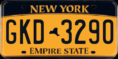 NY license plate GKD3290