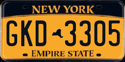NY license plate GKD3305