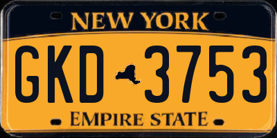 NY license plate GKD3753