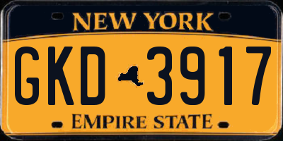NY license plate GKD3917