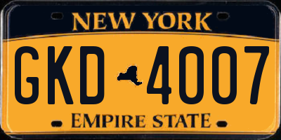 NY license plate GKD4007