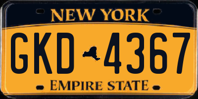 NY license plate GKD4367