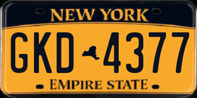 NY license plate GKD4377