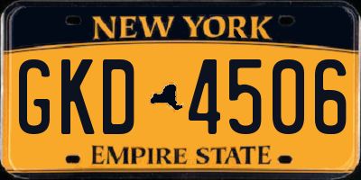 NY license plate GKD4506
