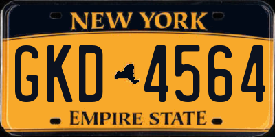 NY license plate GKD4564