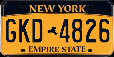 NY license plate GKD4826