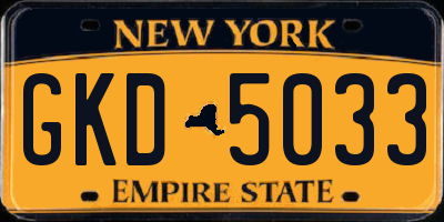 NY license plate GKD5033
