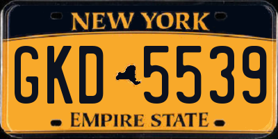 NY license plate GKD5539