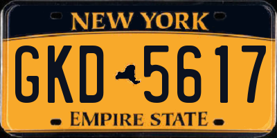 NY license plate GKD5617