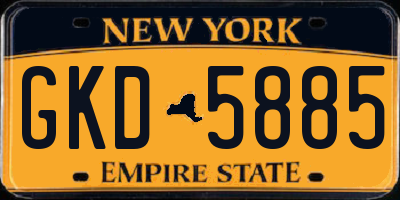 NY license plate GKD5885