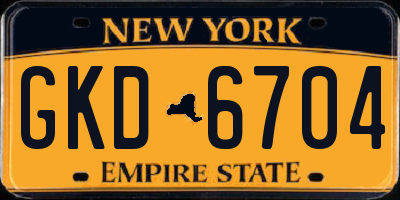 NY license plate GKD6704
