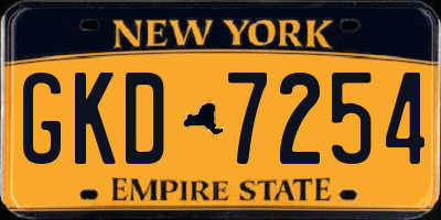 NY license plate GKD7254
