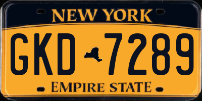 NY license plate GKD7289