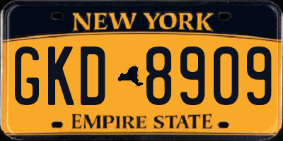 NY license plate GKD8909