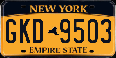 NY license plate GKD9503