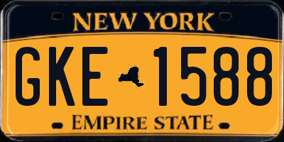 NY license plate GKE1588