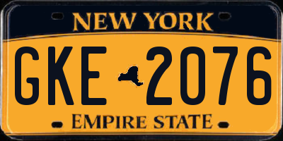 NY license plate GKE2076