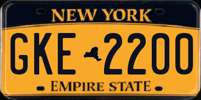 NY license plate GKE2200