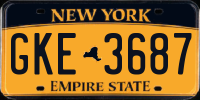 NY license plate GKE3687