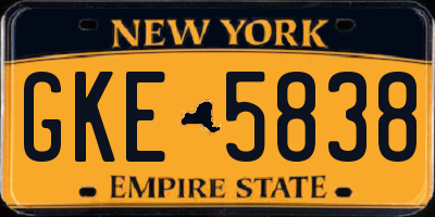 NY license plate GKE5838