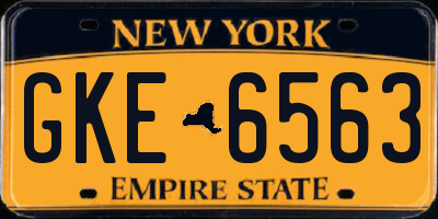 NY license plate GKE6563