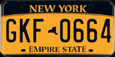 NY license plate GKF0664