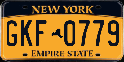 NY license plate GKF0779