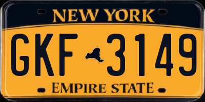 NY license plate GKF3149