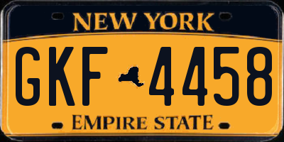 NY license plate GKF4458