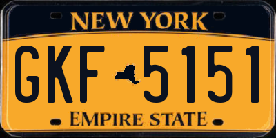 NY license plate GKF5151