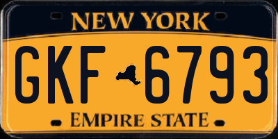 NY license plate GKF6793