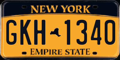 NY license plate GKH1340