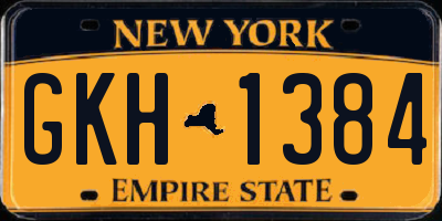 NY license plate GKH1384