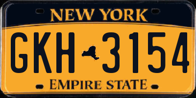 NY license plate GKH3154